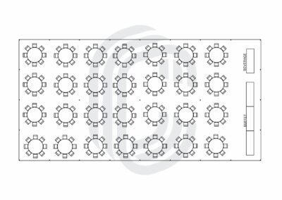 40′ by 80′ Pole Tent for 224 Guests