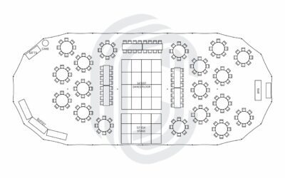 45′ by 104′ Sailcloth Tent for 200 Guests