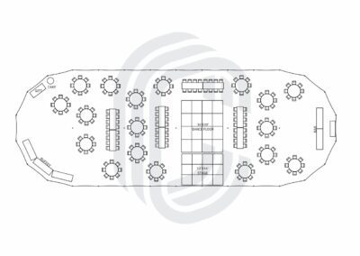 45′ by 124′ Sailcloth Tent for a 208 Guest Wedding