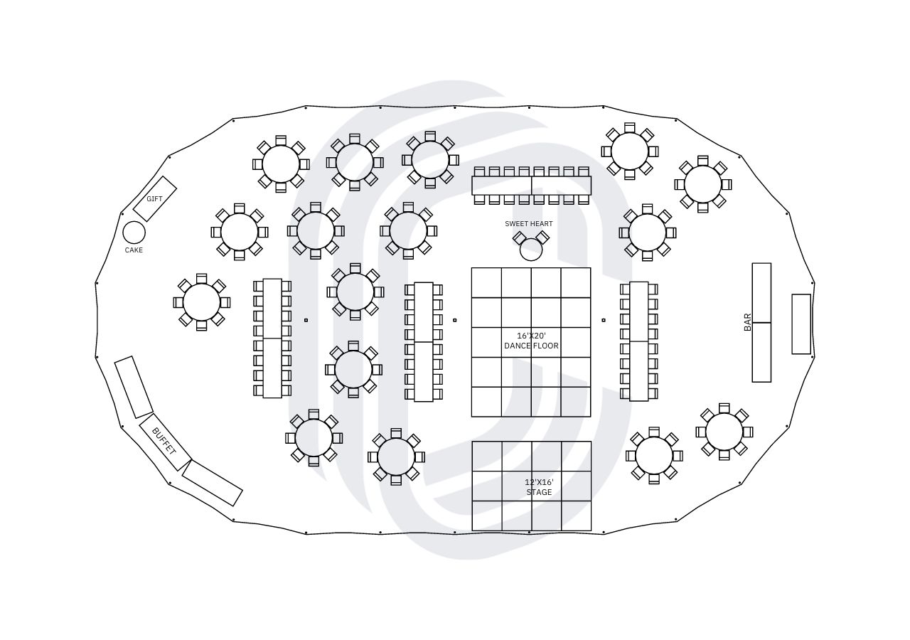 57x96sailcloth_194guest_wedding 57' by 96' Sailcloth Tent for a 194 Guest Wedding