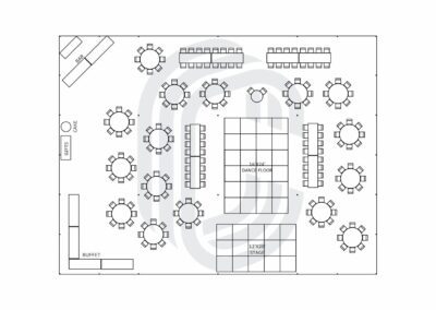 60′ by 80′ Pole Tent for a 194 Guest Wedding