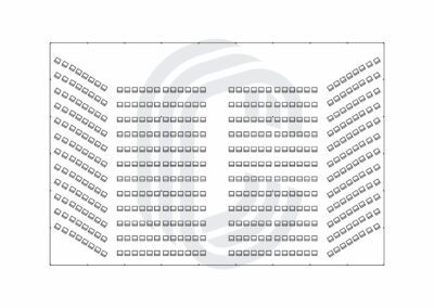 60′ by 90′ Pole Tent Layout for a 480 Guest Ceremony