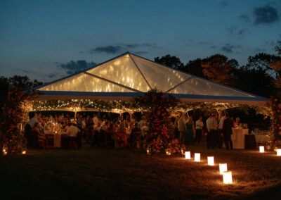 40x80 clear top frame tent with hip ends