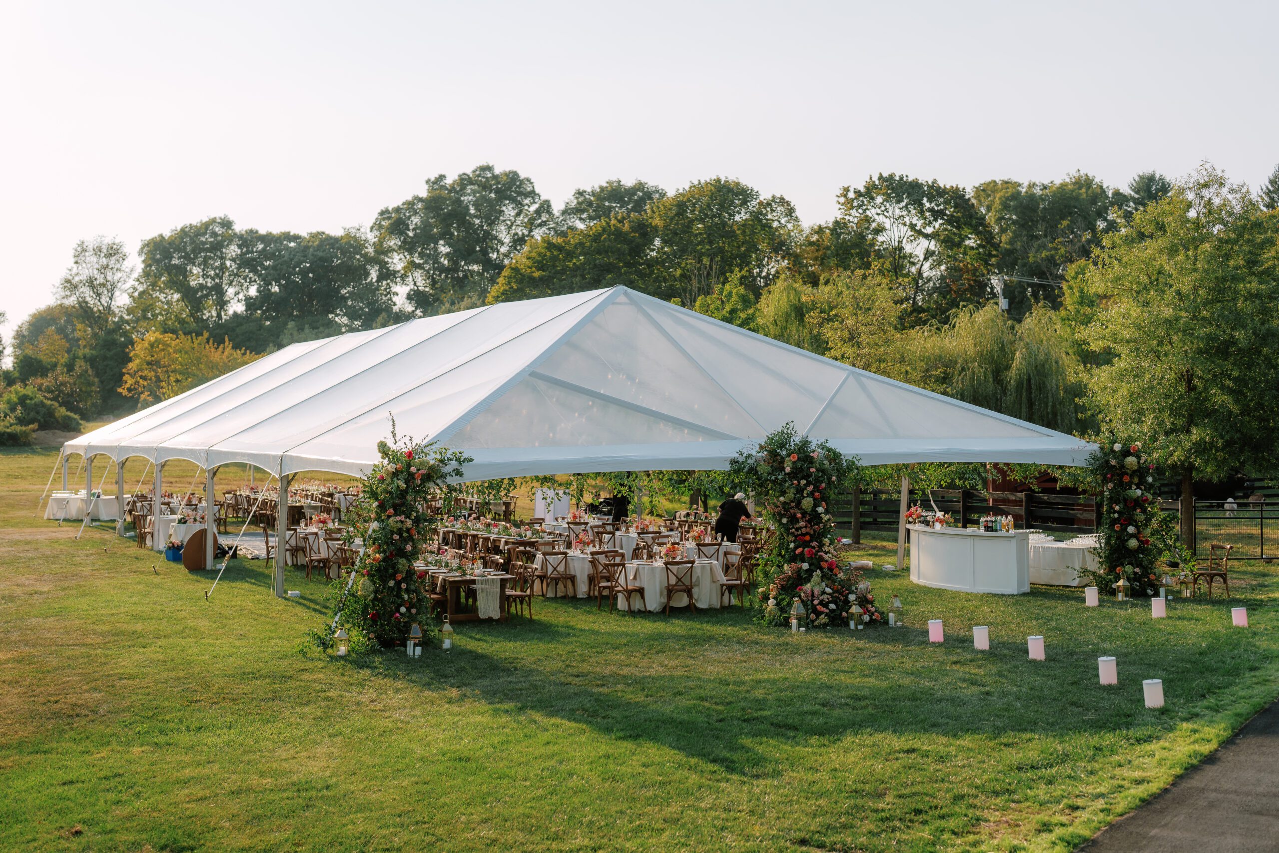 White Frame Tent Rental for a Wedding