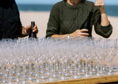 glassware lining bar top