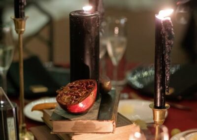 black candle center pieces