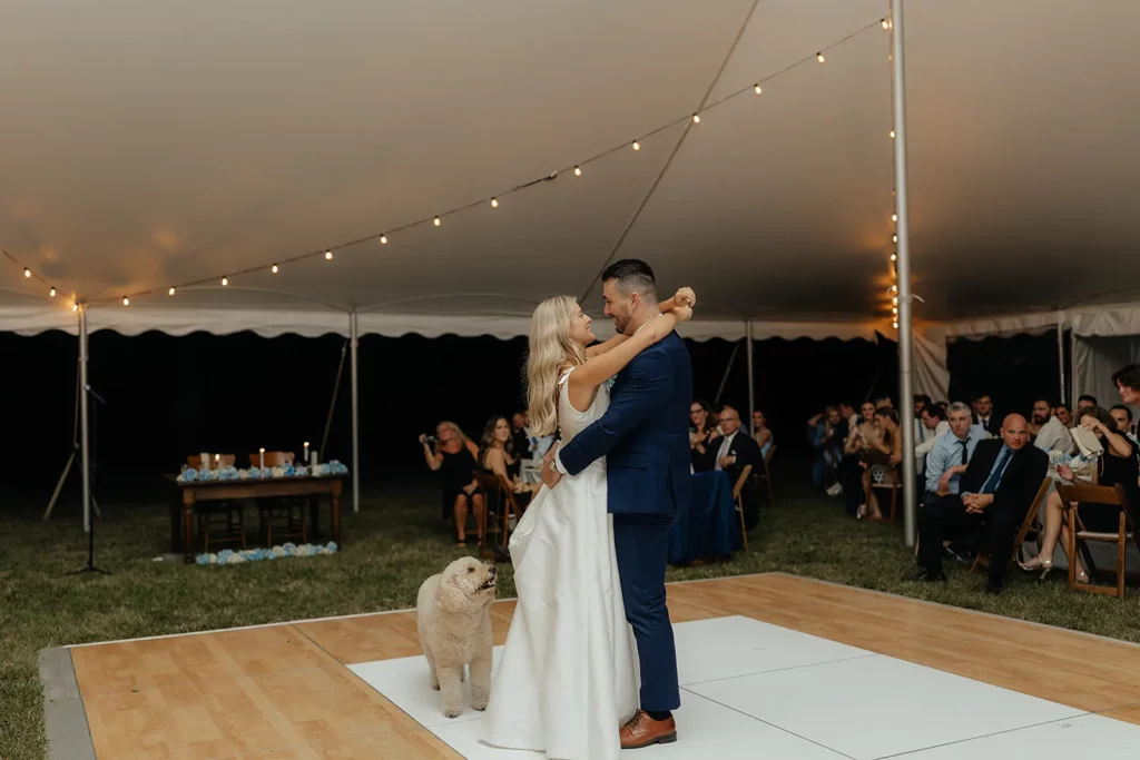 birch dance floor with white center