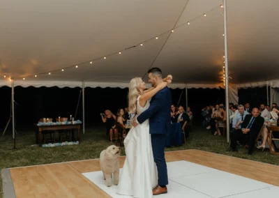 birch dance floor with white center