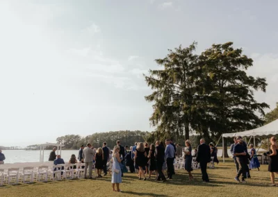 wedding tent set up overlooking water on eastern shore maryland
