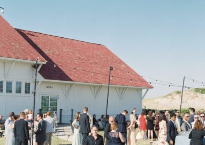 outdoor cocktail hour in the sand, at indian river life saving station