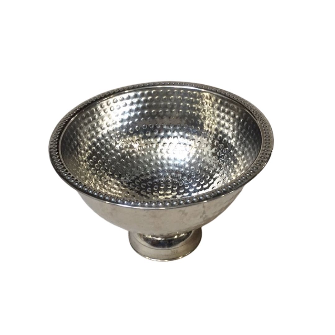 hammered silver punch bowl