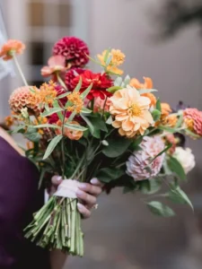 Bright floral bridal bouquet for a Winterthur Wedding