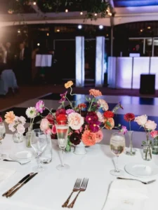 bright floral compote vase by We Are The Wildflowers for a winterthur wedding