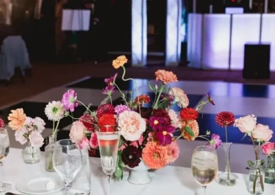 bright floral compote vase by We Are The Wildflowers for a winterthur wedding