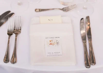 napkin fold with let love grow