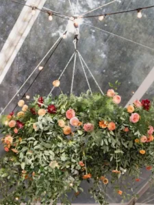 floral chandelier at winterthur