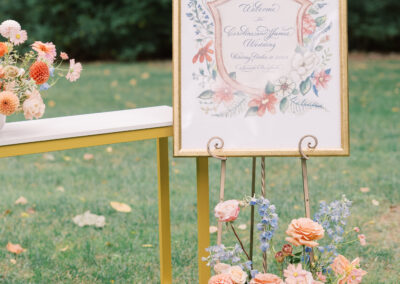 welcome table at wedding