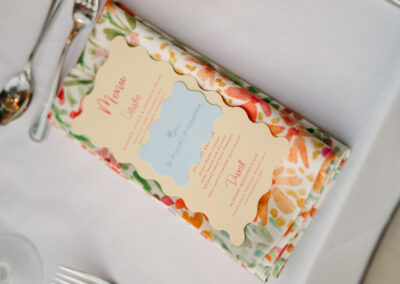 table set with colorful napkins