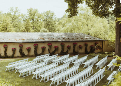 white wedding ceremony chairs