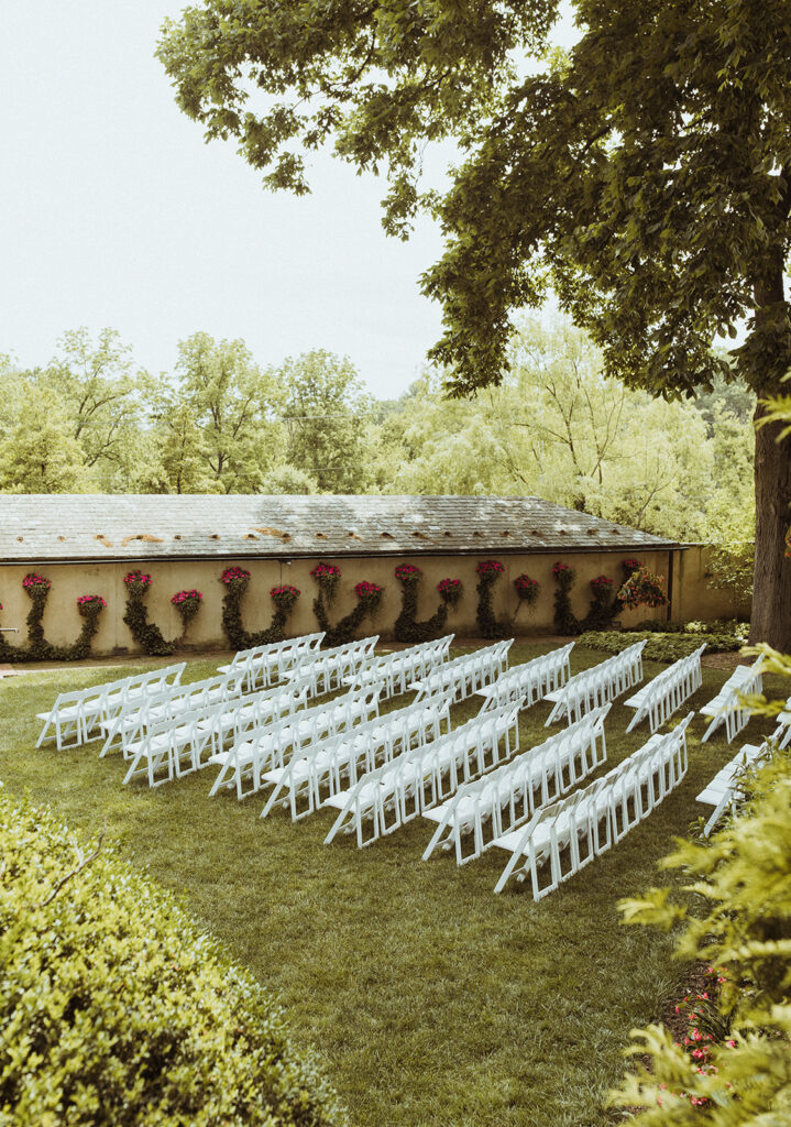 white wedding ceremony chairs