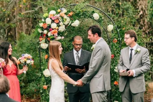 Black iron arbor rental by Collective Event Group